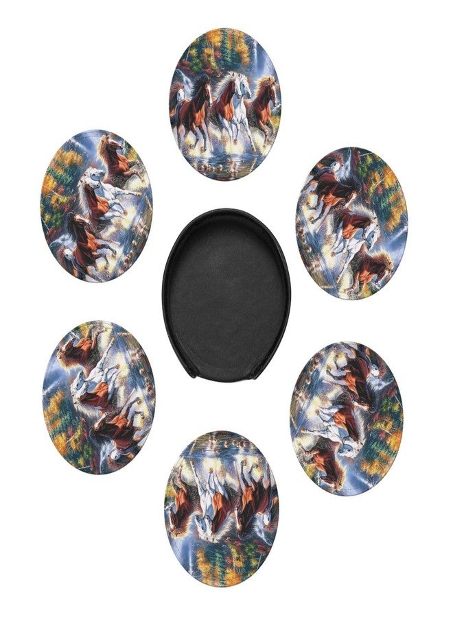 AIMASTZ American Horses Drinks Coasters with Holder, Suitable for Kinds of Cups, Set of 6 - Image 3